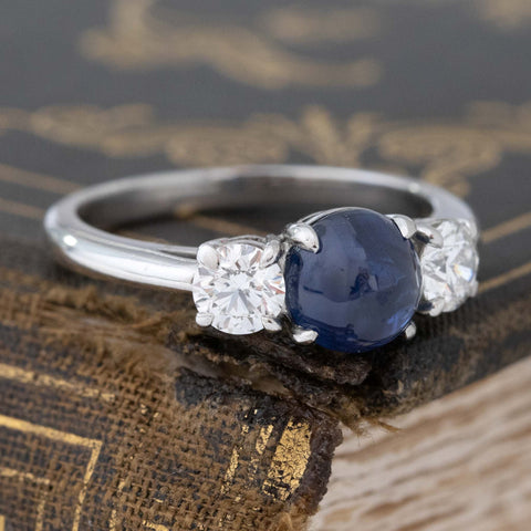 3.55ctw Vintage Sapphire & Diamond Trilogy Ring, by Tiffany & Co.
