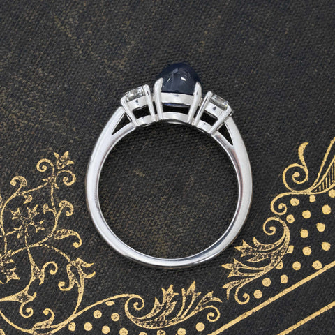 3.55ctw Vintage Sapphire & Diamond Trilogy Ring, by Tiffany & Co.