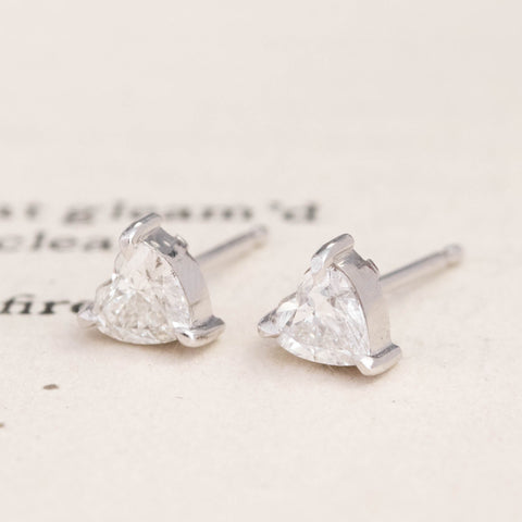 .43ctw Heart Cut Diamond Stud Earrings White Gold