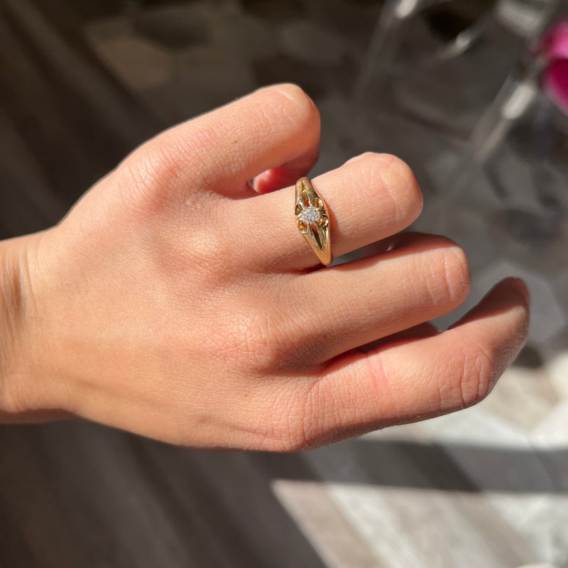 30 carat Two Tone Three Diamond Engagement Ring – Vintage Diamond Ring