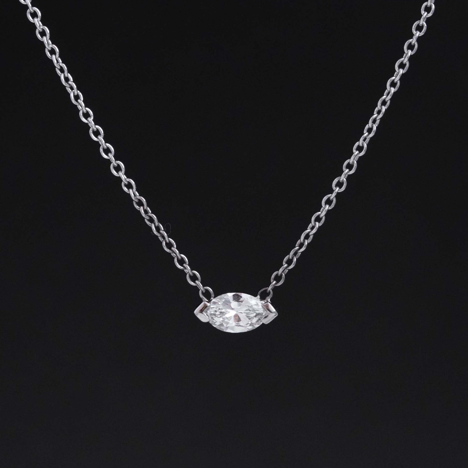 .49ct Marquise Cut Diamond Half-Bezel Pendant