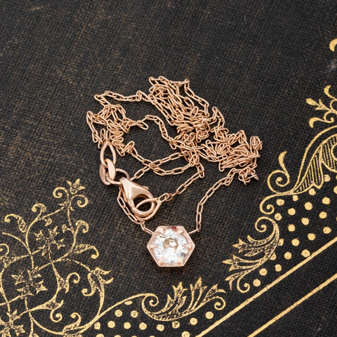 .54ct Old European Cut Diamond Hexagonal Bezel Pendant
