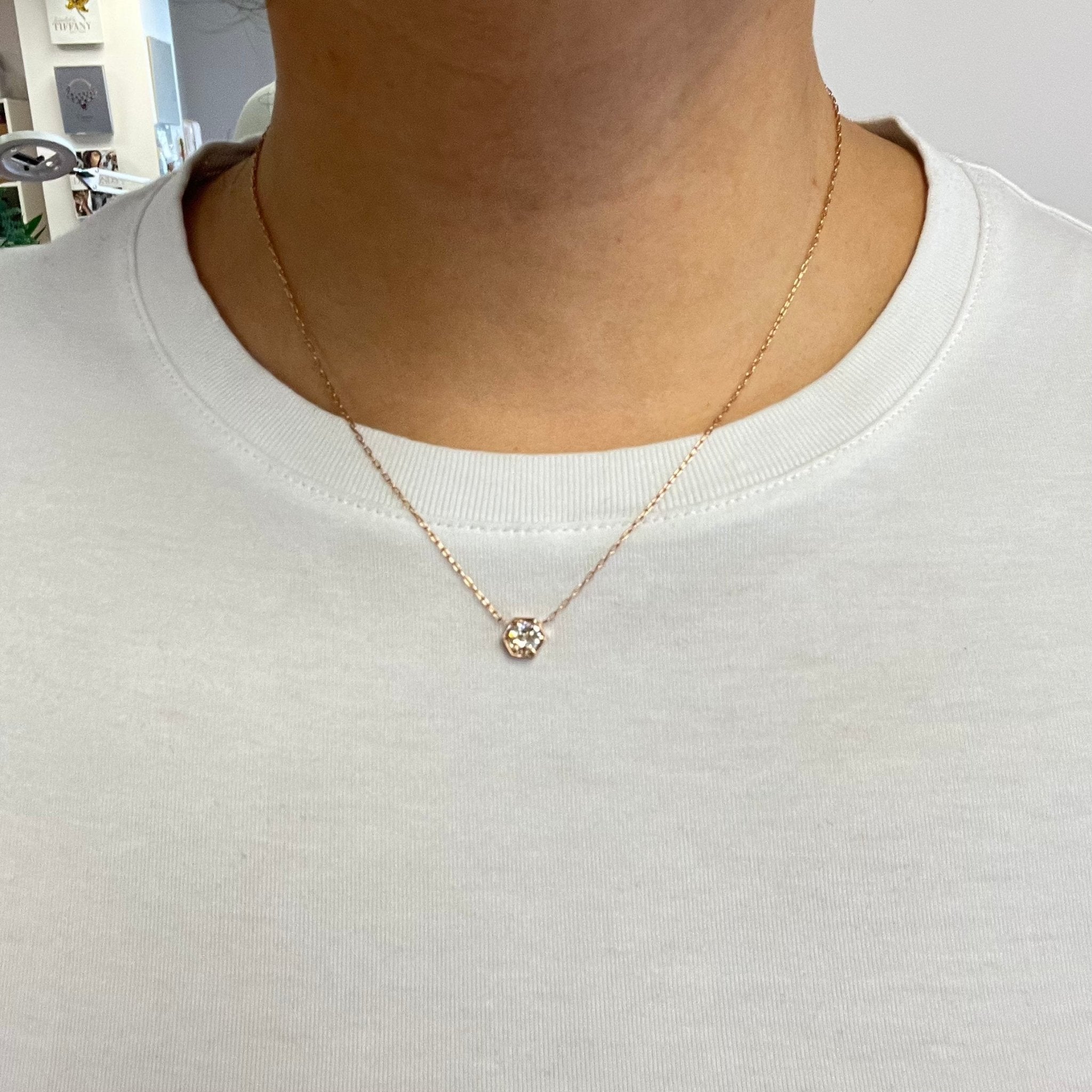.54ct Old European Cut Diamond Hexagonal Bezel Pendant