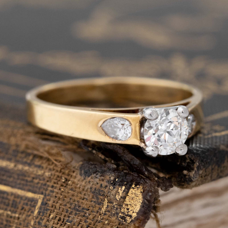Old European Cut Diamond 1.32ct Elizabeth Setting Engagement Ring | MTD