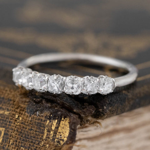 .66ctw Petite Old Mine Cut Diamond 7-Stone Band