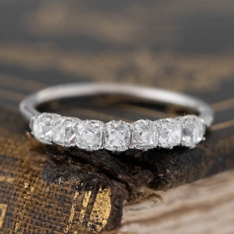 .66ctw Petite Old Mine Cut Diamond 7-Stone Band