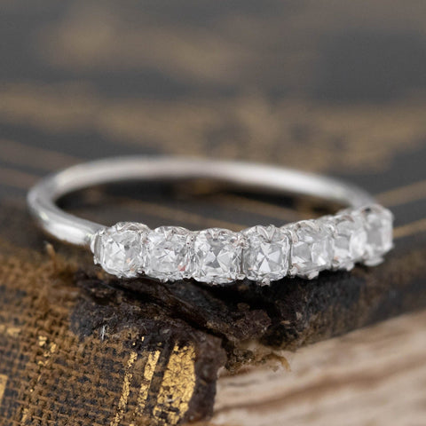 .66ctw Petite Old Mine Cut Diamond 7-Stone Band