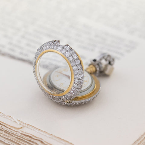 7.54ctw Edwardian Diamond Pendant Watch