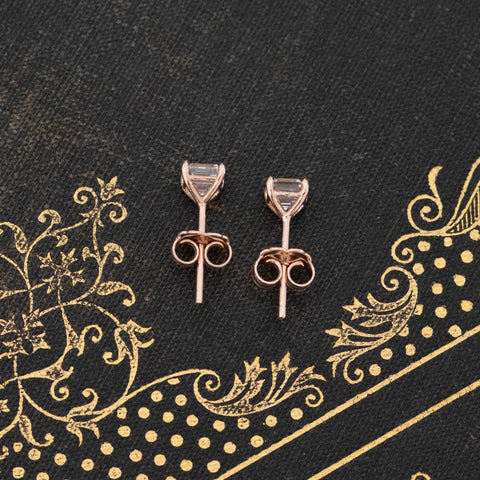 .78ctw Asscher Cut Diamond Martini Stud Earrings