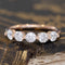 .82ctw Octagonal Cut 5-Stone Diamond Band with Antique Diamonds in rose gold, antique-inspired one-of-a-kind wedding band