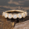 .90ctw Old European Cut Diamond Bezel 7-Stone Band with Old European Cut Diamonds in yellow gold, antique-inspired one-of-a-kind wedding band