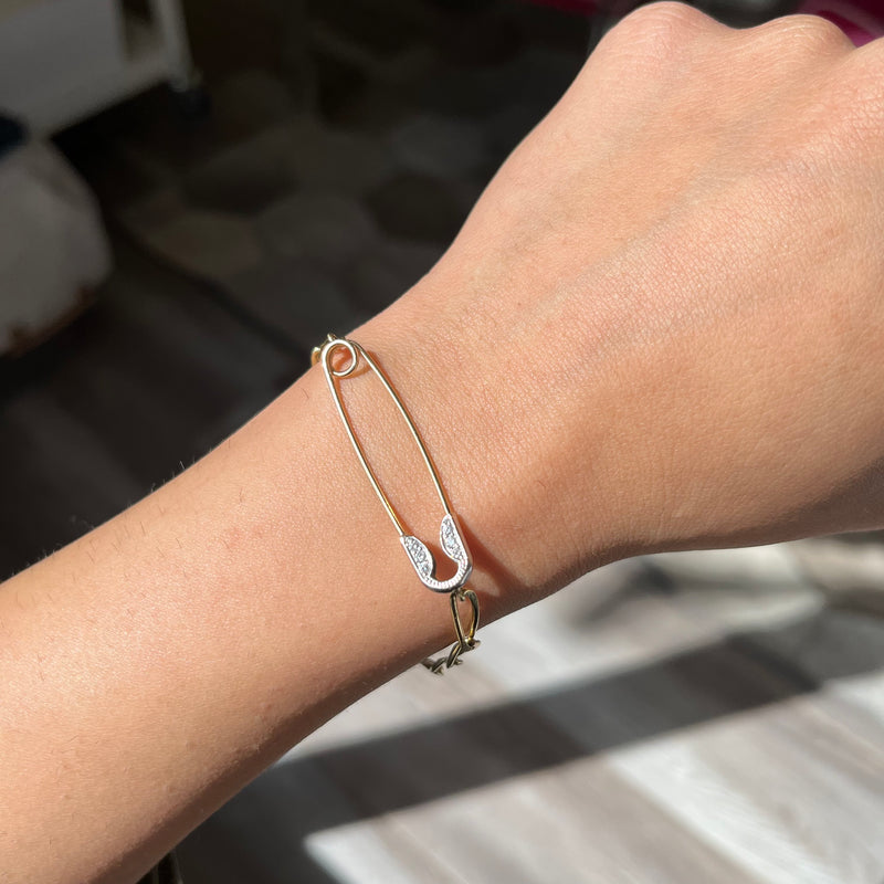 Big Safety Pin Stainless Steel Bracelet | Silver | 130536.90
