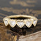 .93ctw Heart Cut Diamond 5-Stone Bezel Band with Antique Diamonds in yellow gold, antique-inspired one-of-a-kind wedding band