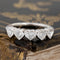 .93ctw Heart Cut Diamond 5-Stone Bezel Band with Antique Diamonds in platinum, antique-inspired one-of-a-kind wedding band
