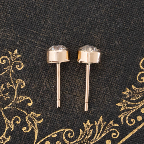 .94ctw Old European Cut Diamond Bezel Stud Earrings