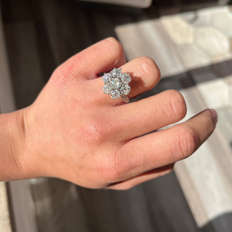 Art Deco 2.35 Carat OMC Diamond Engagement Ring