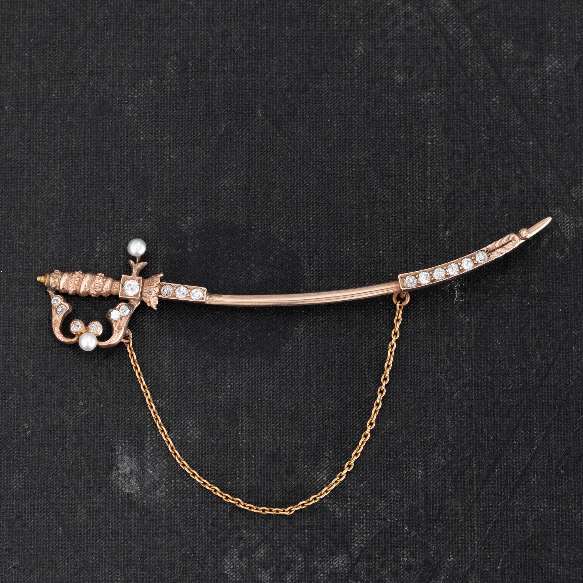 .48ctw Victorian-era Diamond Saber Pin