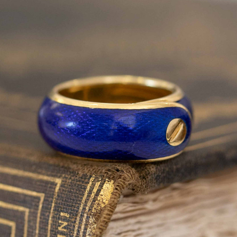 14k Gold & Diamond Amethyst Enamel Ring – Sabrina Design