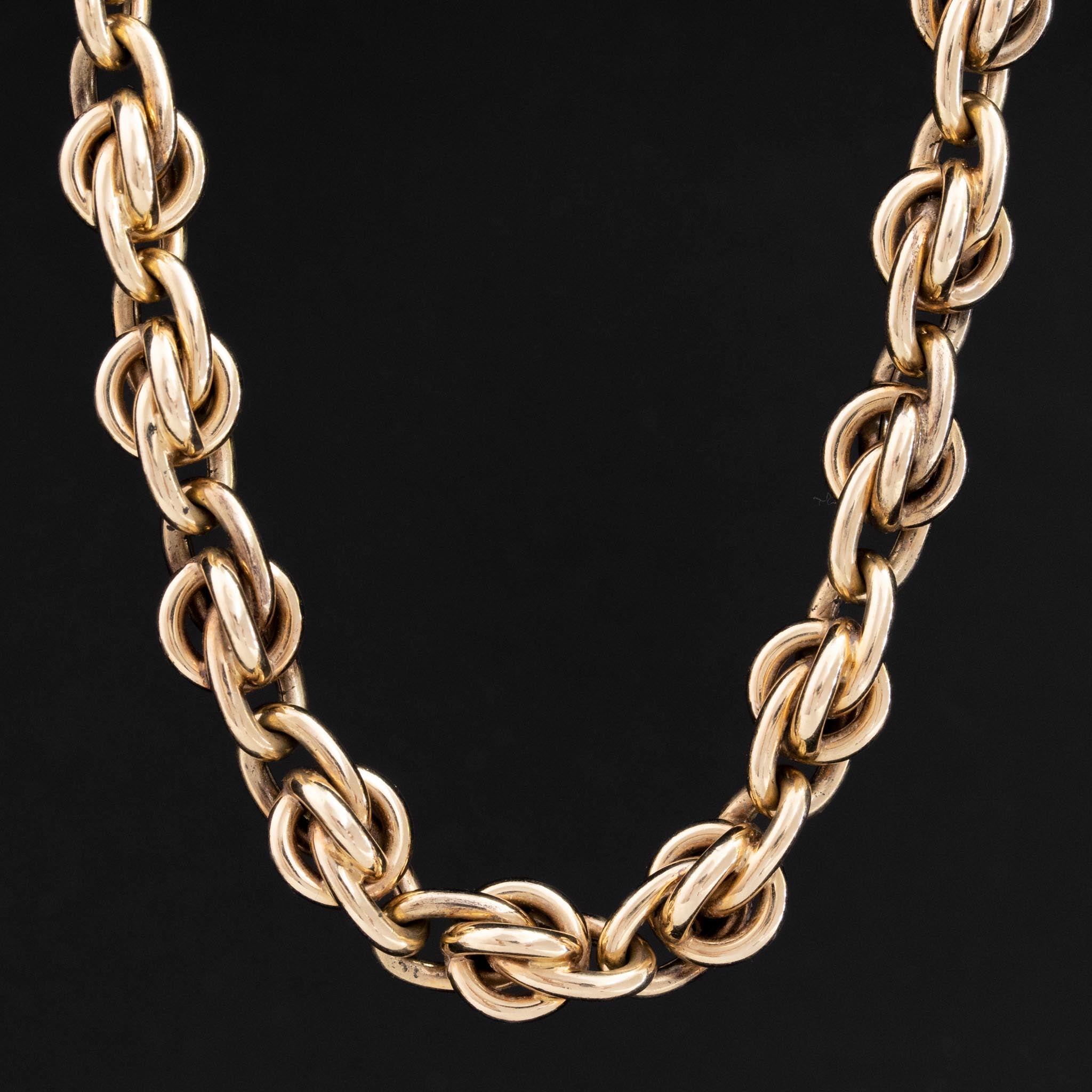 Vintage Triple Curb Chain Necklace