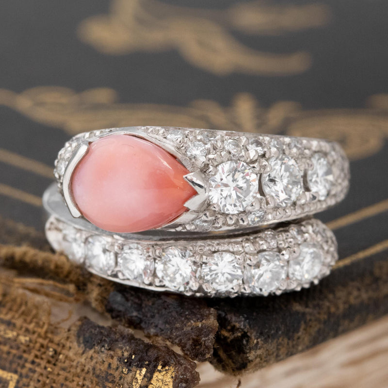 Pearl and Diamond Engagement Ring - Simple Natural Freshwater Pearl Ri –  NaturalGemsAtelier
