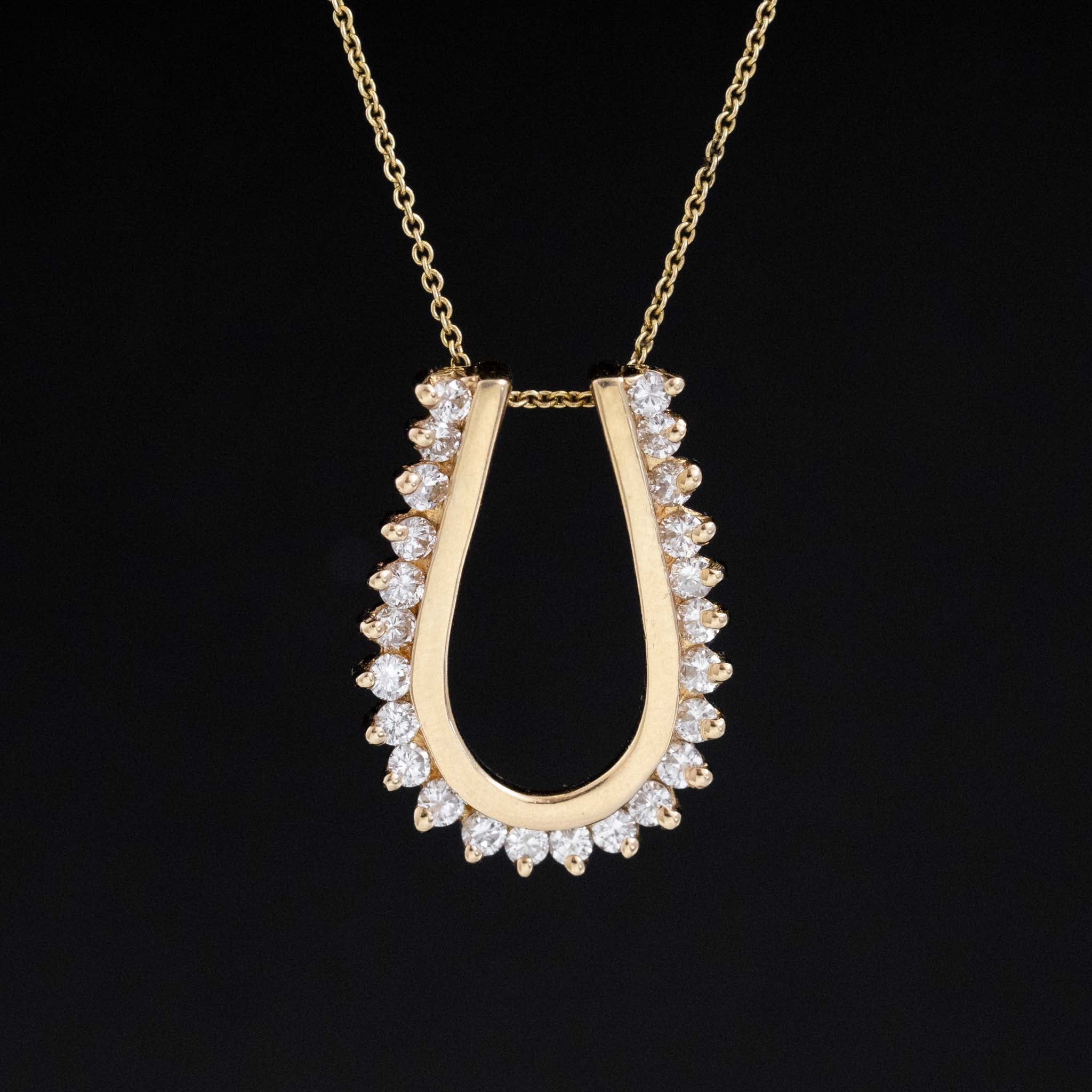 .60ctw Vintage Diamond Horseshoe Pendant