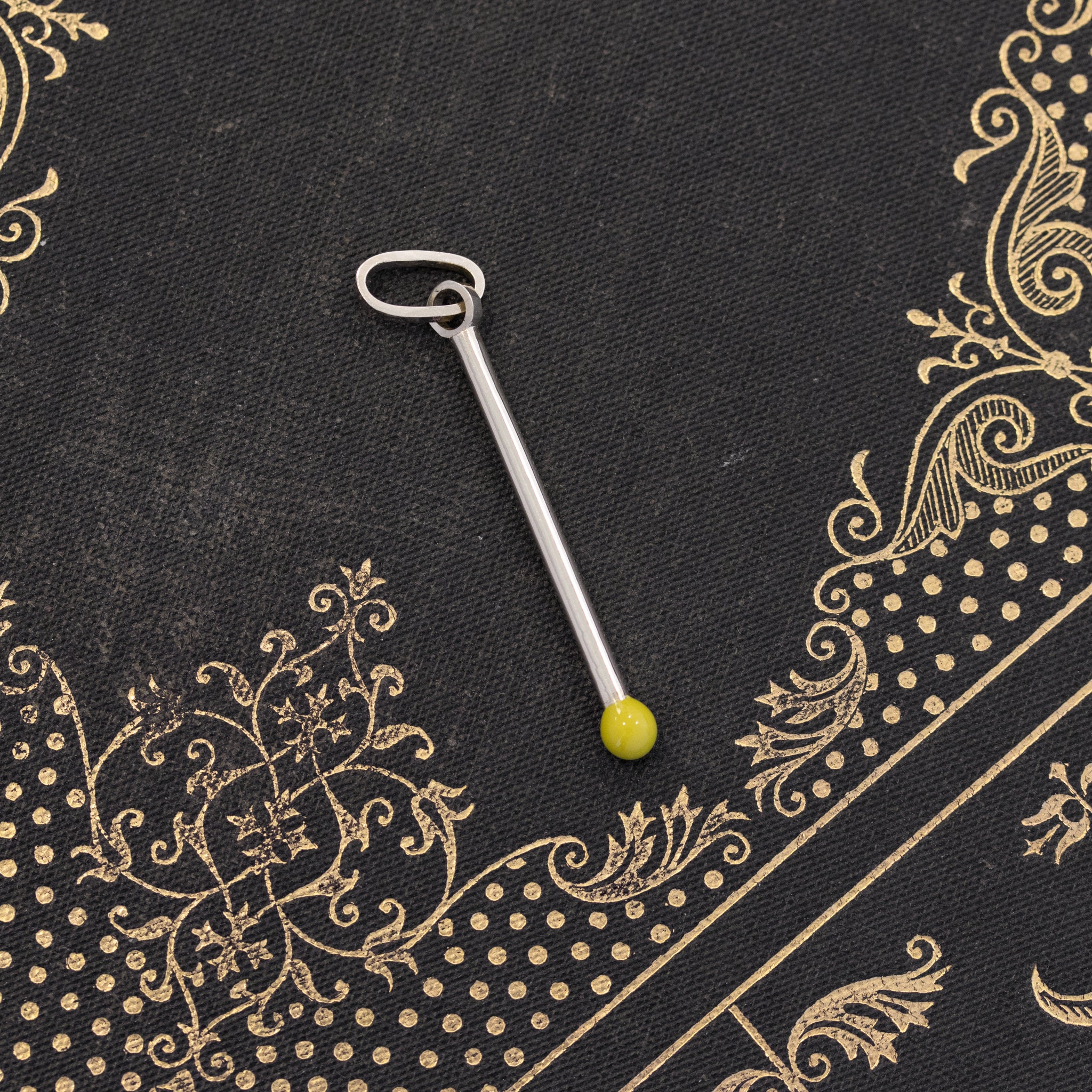 Yellow Enamel Matchstick Pendant/Charm