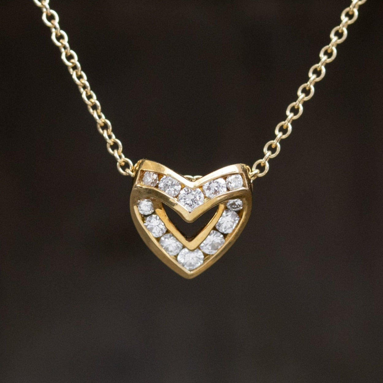 .45ctw Round Cut Diamond Heart Pendant, by Krypell