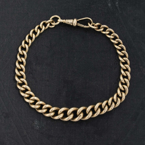 Antique Graduated Curb Link Bracelet