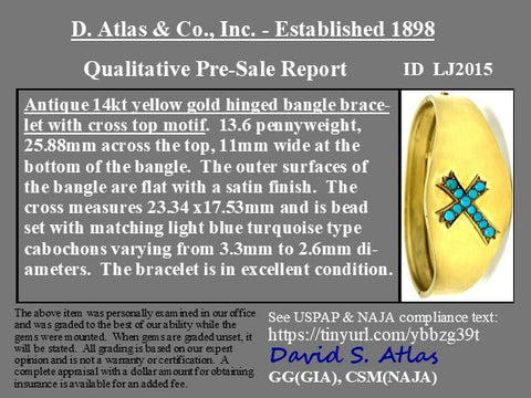 Antique Turquoise Cross Bangle