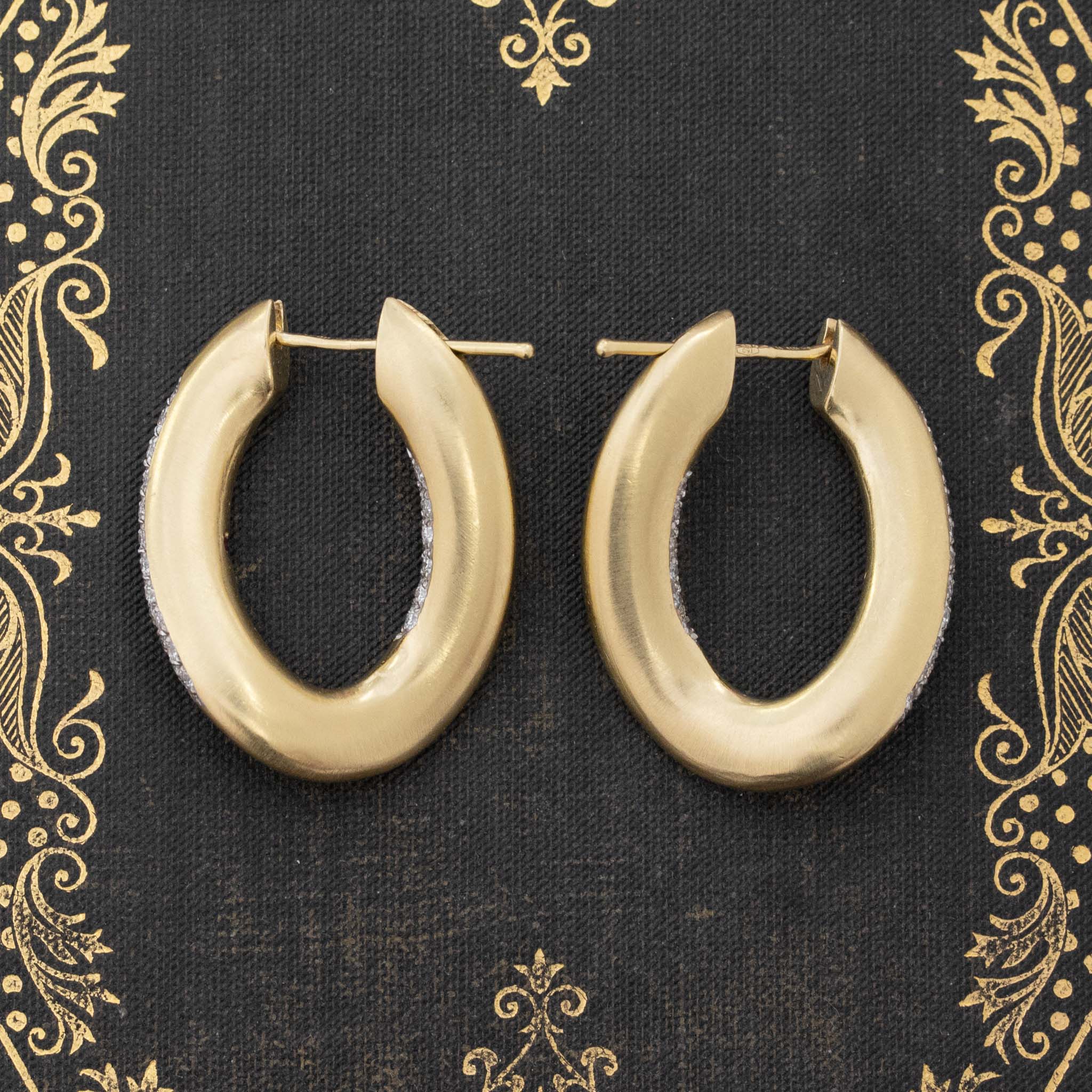 Freeform Diamond Hoop Earrings by Roberto Coin