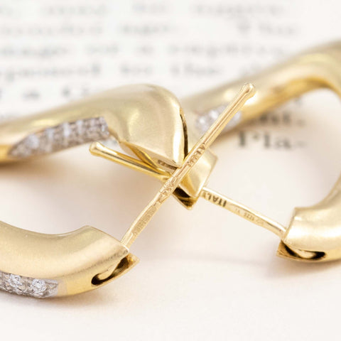 Freeform Diamond Hoop Earrings by Roberto Coin