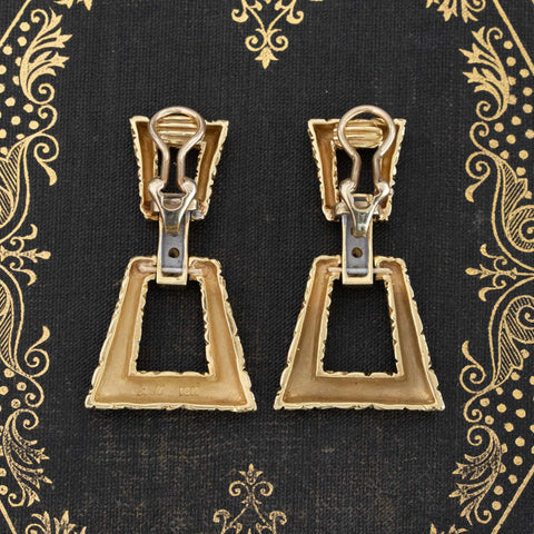 Retro Diamond Door Knocker Earrings