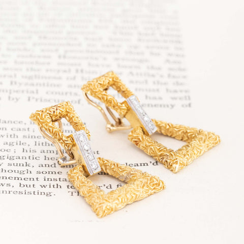 Retro Diamond Door Knocker Earrings