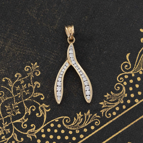Vintage Diamond Wishbone Pendant