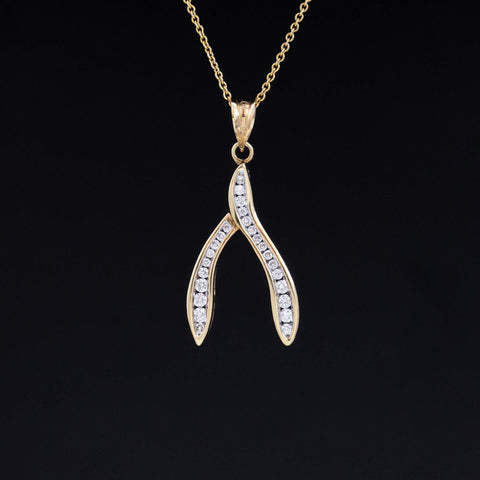 Vintage Diamond Wishbone Pendant
