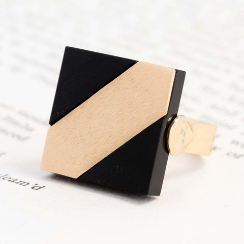 Vintage Gold & Onyx Plaque Ring by Tiffany & Co.