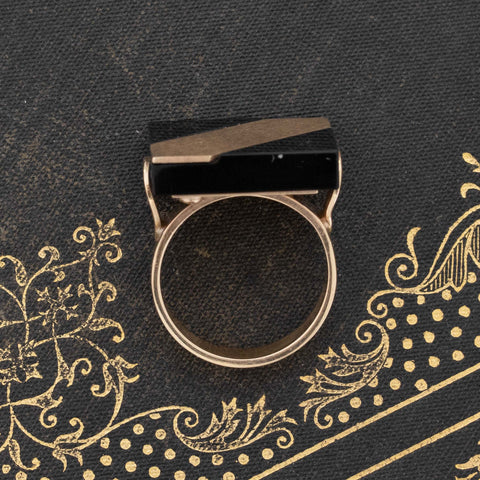 Vintage Gold & Onyx Plaque Ring by Tiffany & Co.