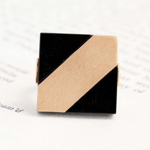 Vintage Gold & Onyx Plaque Ring by Tiffany & Co.