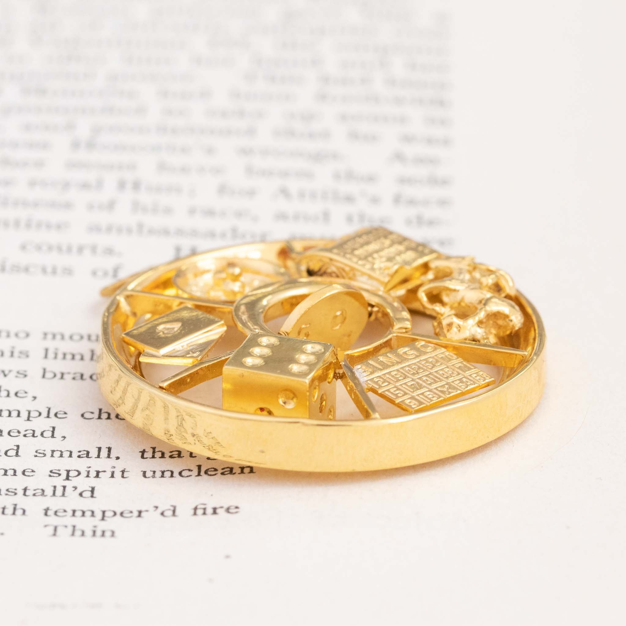 Vintage "Good Luck" Gambling Pendant