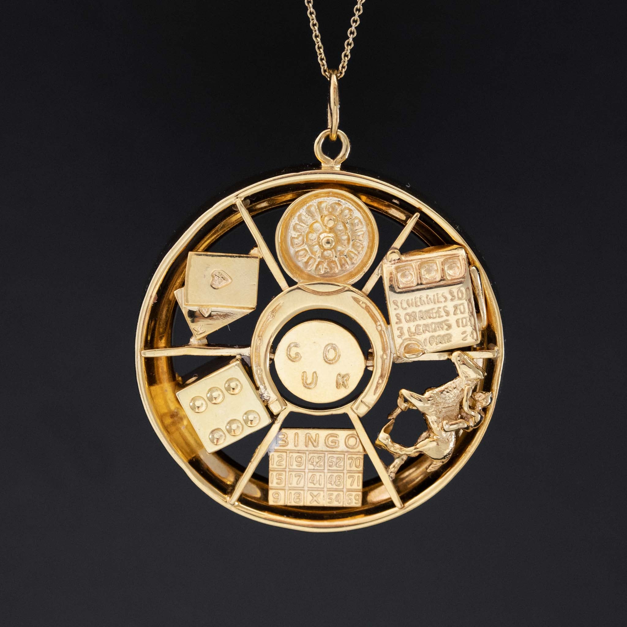 Vintage "Good Luck" Gambling Pendant
