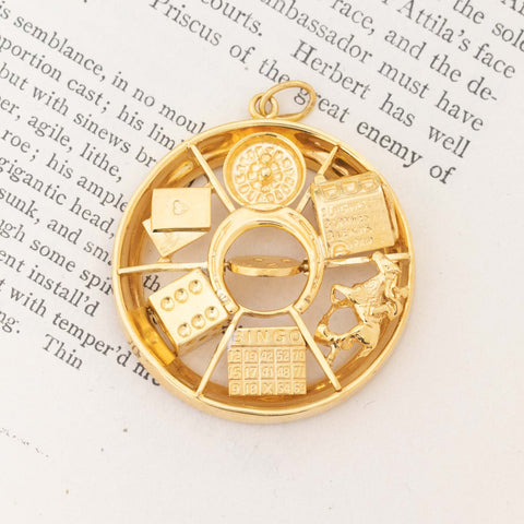 Vintage "Good Luck" Gambling Pendant