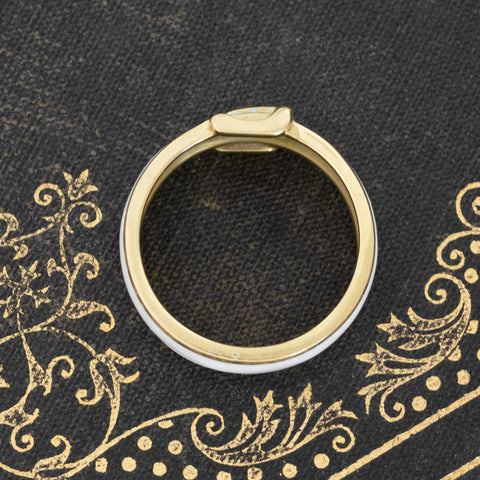 Vintage White Enamel Buckle Motif Band